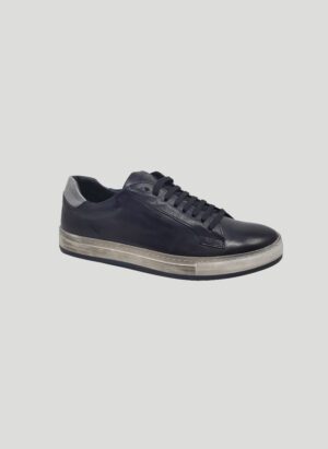 Roma Black in Buffalo Leather Handcrafted Sneakers