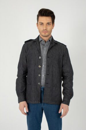 Chios Jacket Japanese Cotton/Fine Black Denim