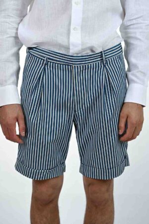 Four-Pocket Mid-Rise White Bermuda